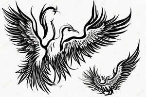 a phoenix waving its wings tattoo idea
