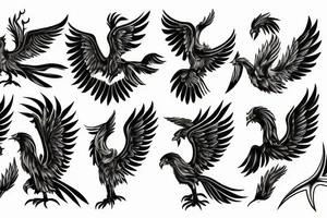 a phoenix waving its wings tattoo idea