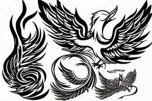 a phoenix waving its wings tattoo idea