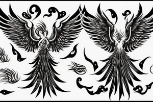 a phoenix waving its wings tattoo idea