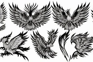 a phoenix waving its wings tattoo idea