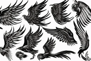 realistic phoenix flapping wings tattoo idea