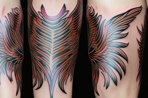 realistic phoenix flapping wings tattoo idea