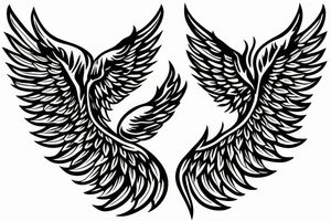 realistic phoenix flapping wings tattoo idea