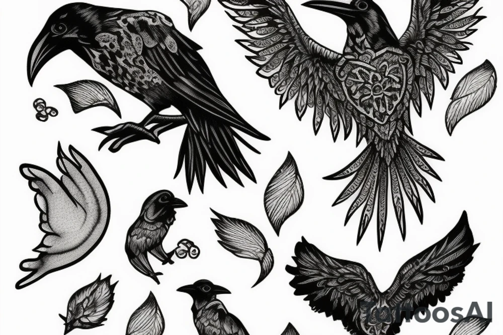 raven tattoo idea