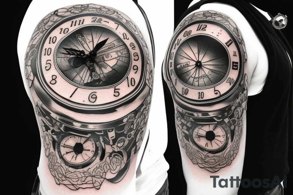 Space clock tattoo idea