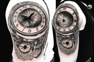Space clock tattoo idea