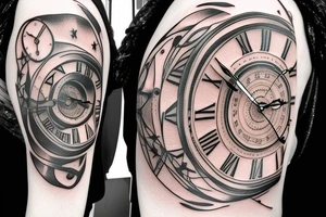 Space clock tattoo idea