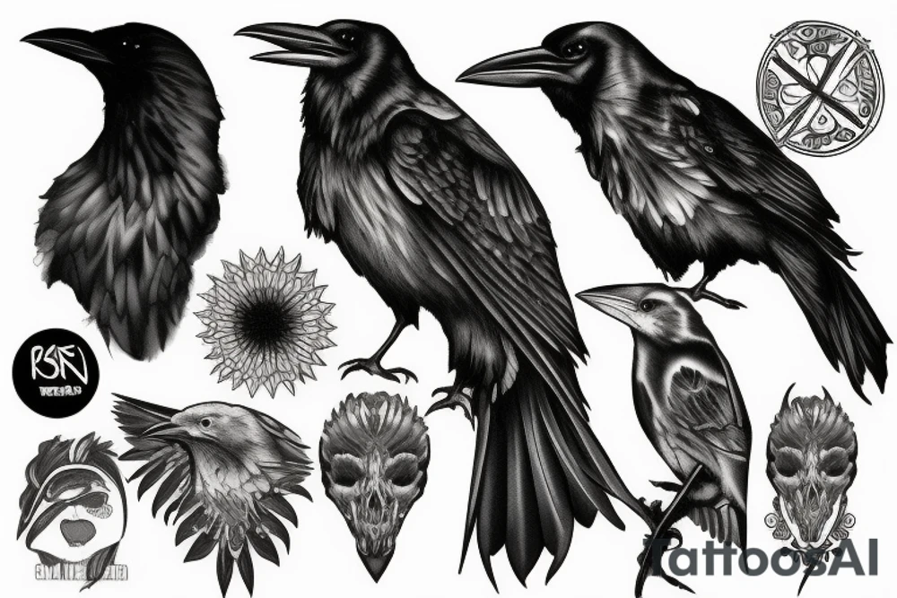 raven tattoo idea