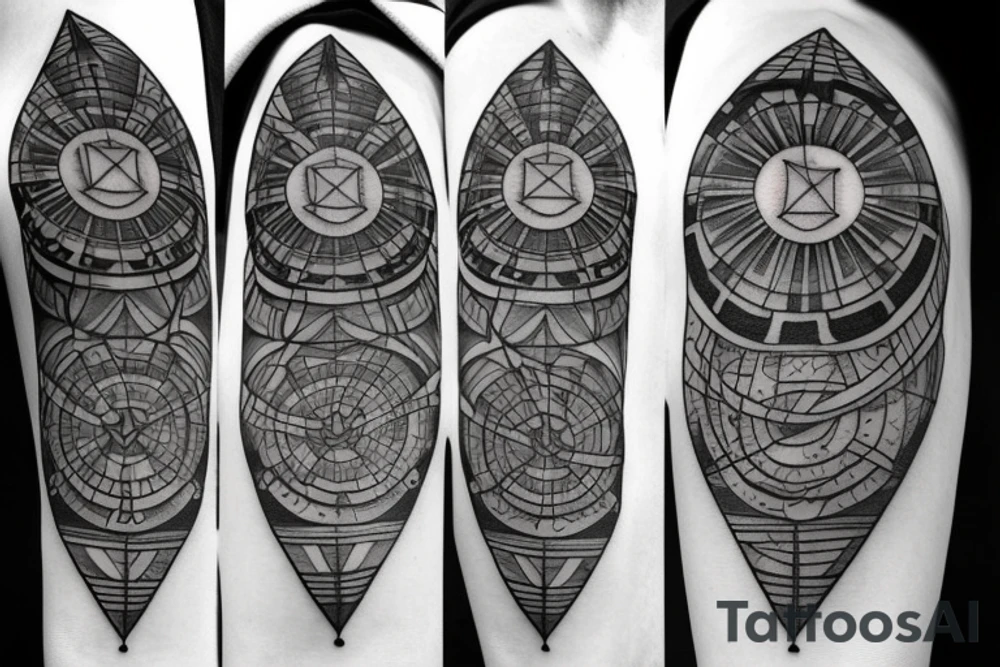 Sacred geometry in outer space tattoo idea