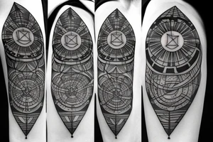 Sacred geometry in outer space tattoo idea