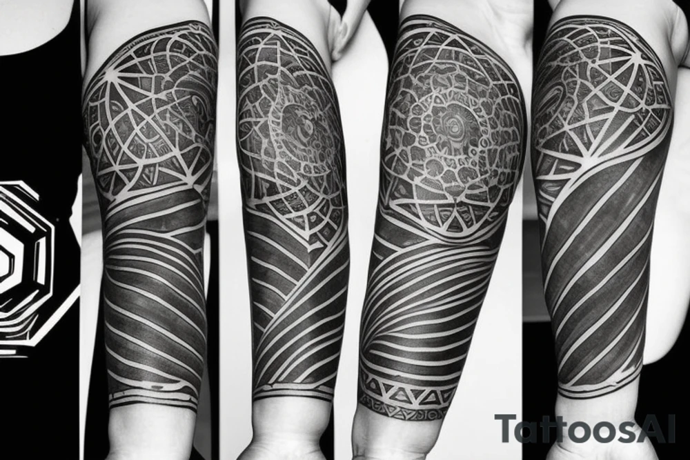 Sacred geometry in outer space tattoo idea