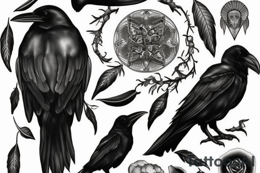 raven tattoo idea