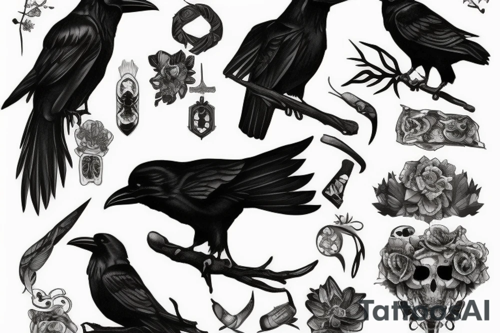 raven tattoo idea
