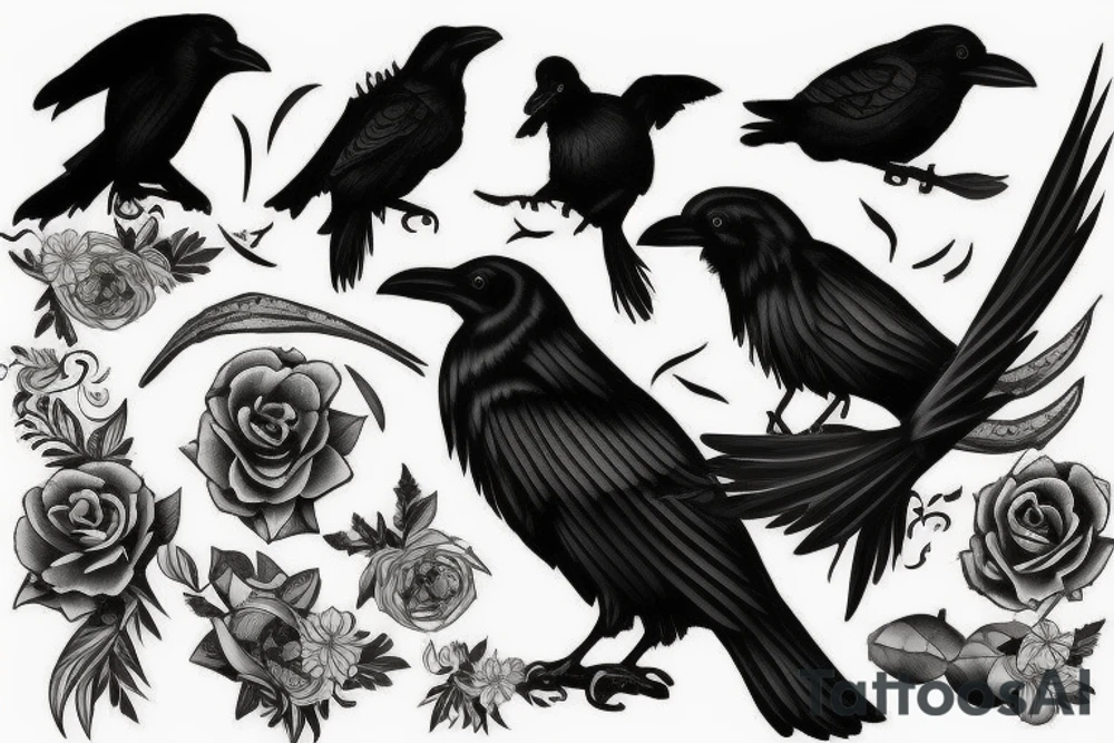 raven tattoo idea