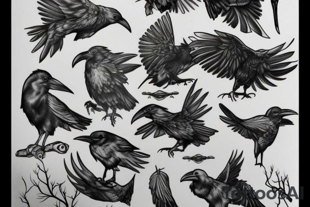 raven tattoo idea