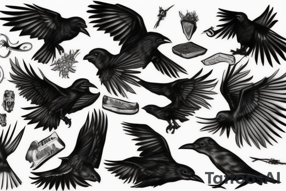raven tattoo idea