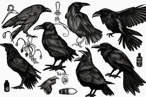 realistic raven tattoo idea
