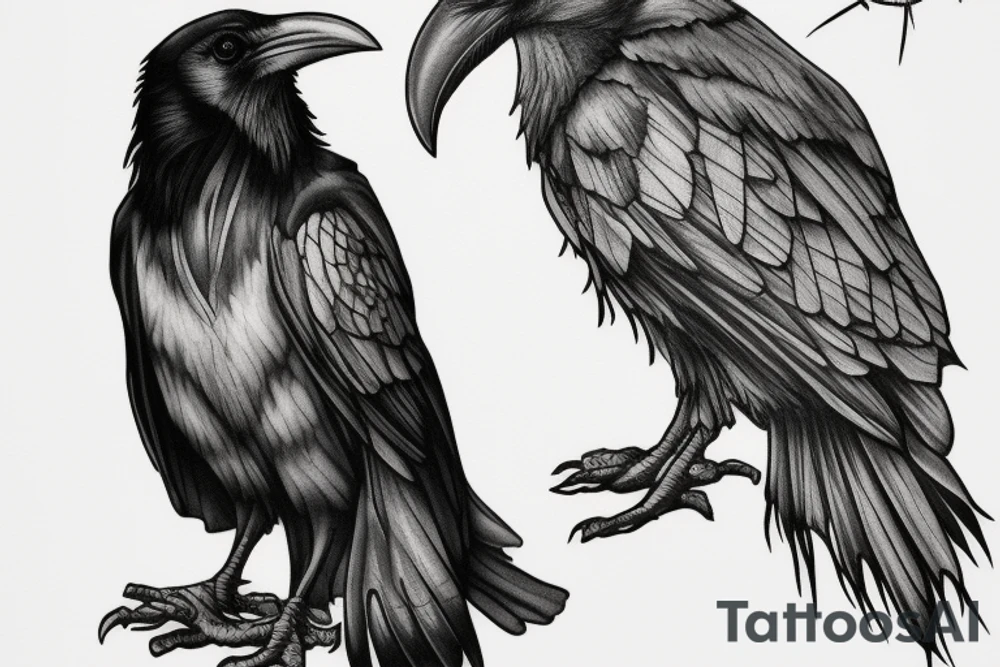 realistic raven tattoo idea