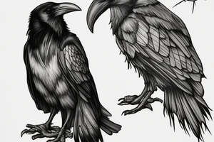 realistic raven tattoo idea