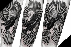 realistic raven tattoo idea
