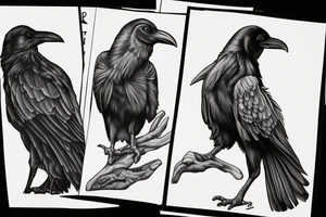 realistic raven tattoo idea