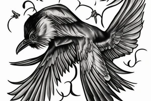 realistic raven tattoo idea