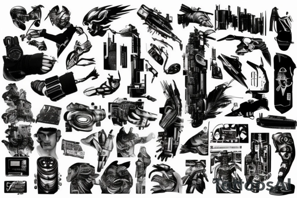 Cyberpunk forearm tattoo tattoo idea