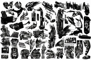 Cyberpunk forearm tattoo tattoo idea