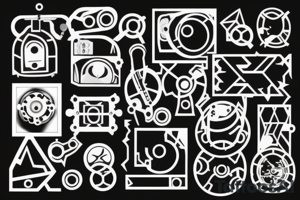 Abstract circuits tattoo idea