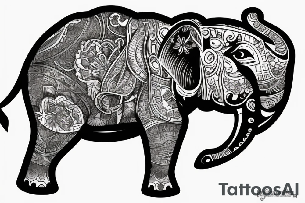 Little Elephant with guns tattoo idea