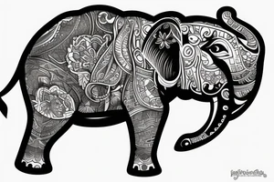Little Elephant with guns tattoo idea