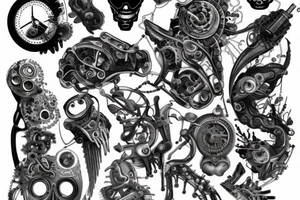 Biomechanical circuits tattoo idea