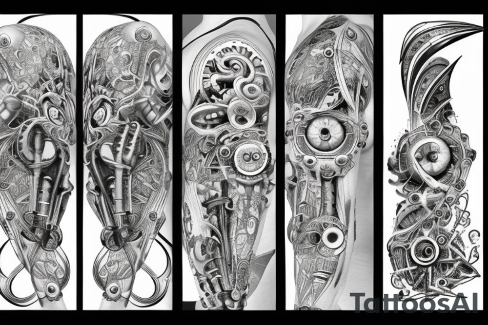 Biomechanical circuits tattoo idea