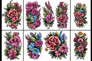 flora with flowers tatto for progressive men tattoo idea