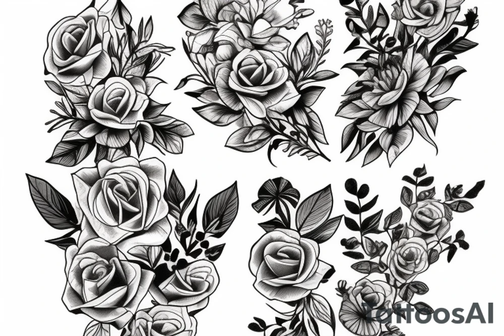 flora with little flowers tattoo idea