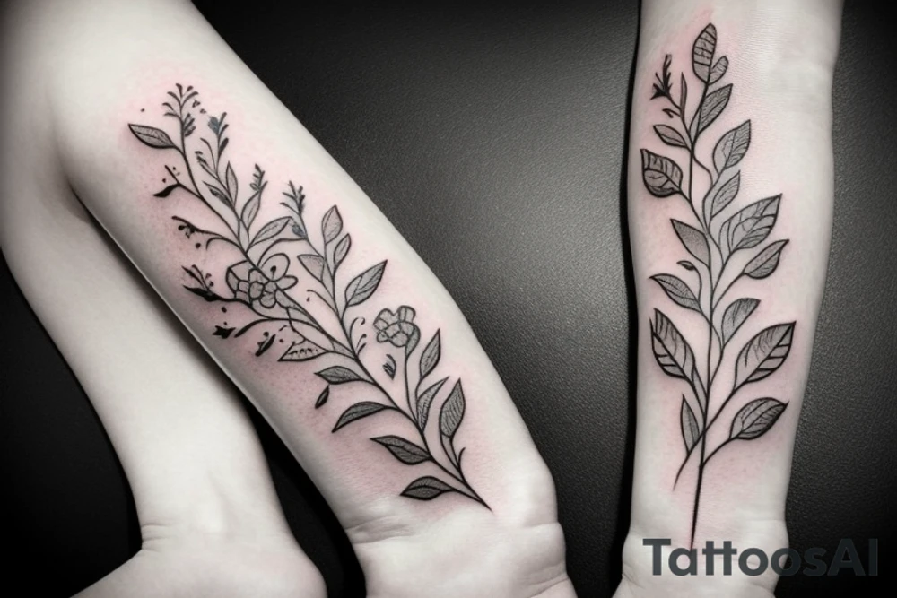 flora with little flowers tattoo idea
