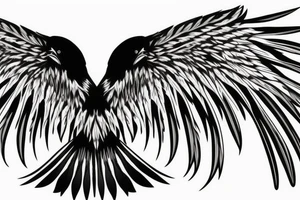 A black raven with outstretched wings tattoo idea