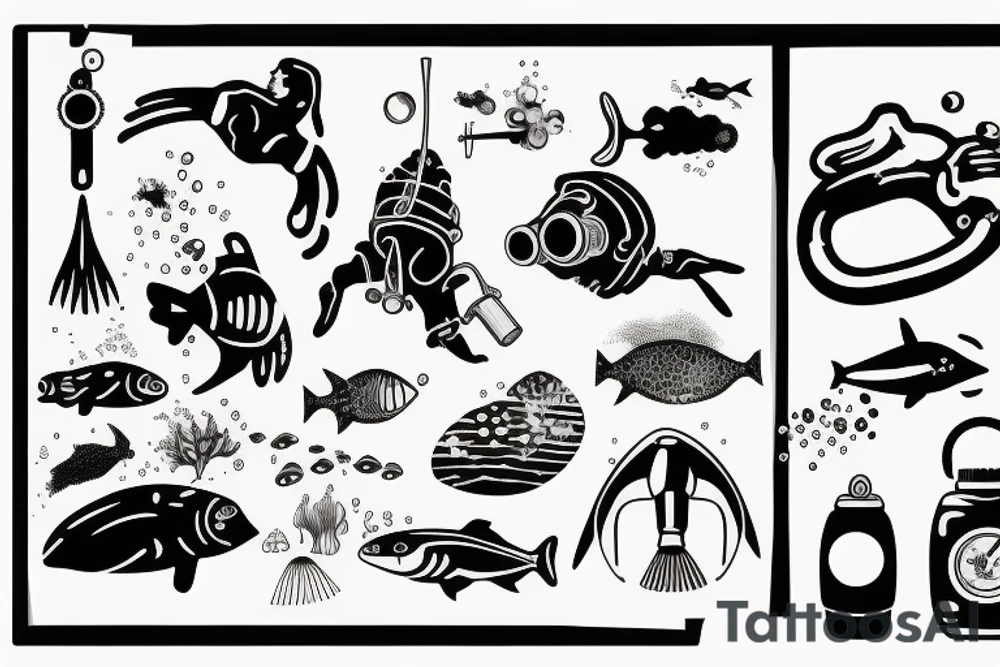 A minimalist scuba diving tattoo tattoo idea