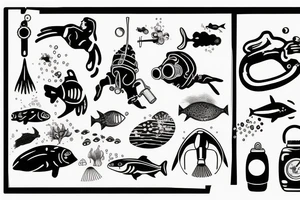 A minimalist scuba diving tattoo tattoo idea