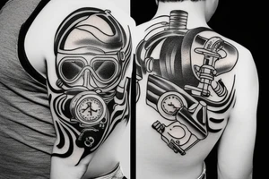 a scuba mask and regulator, but minamlist tattoo idea