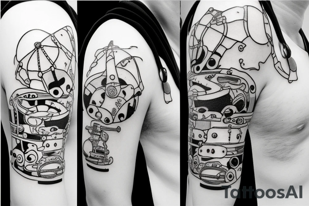 a scuba mask and regulator, but minamlist tattoo idea