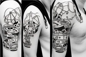 a scuba mask and regulator, but minamlist tattoo idea