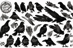 Black raven tattoo idea