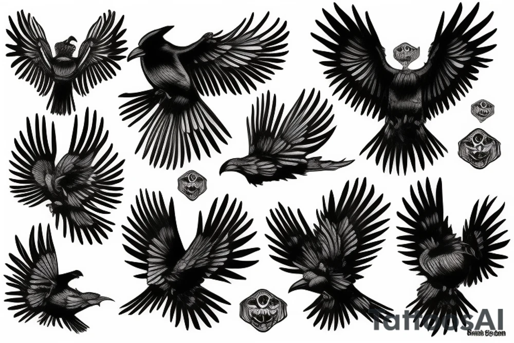 Black raven tattoo idea