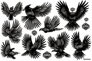 Black raven tattoo idea