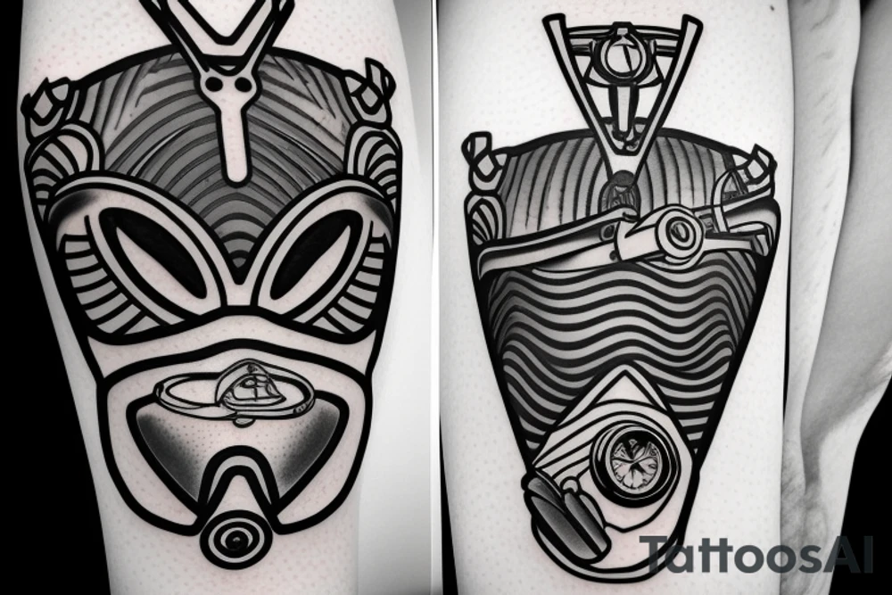 a scuba mask and regulator tattoo idea