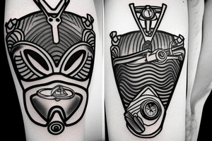 a scuba mask and regulator tattoo idea