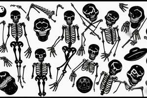 Skeletons dancing in the moon light tattoo idea