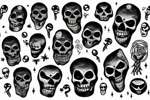Skeletons dancing in the moon light tattoo idea